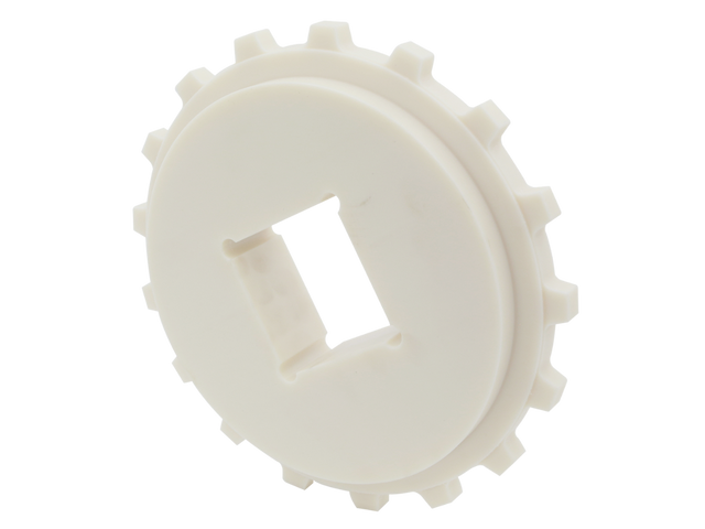 AVW Sprocket, Belt Conveyor, 17 Tooth, 3-1/2? Square Bore Machined Plastic, White, Split Sprocket Car Wash Superstore