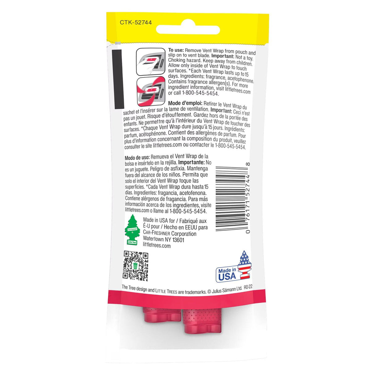 Little Trees Watermelon Vent Wraps Car-Freshner/Little Trees