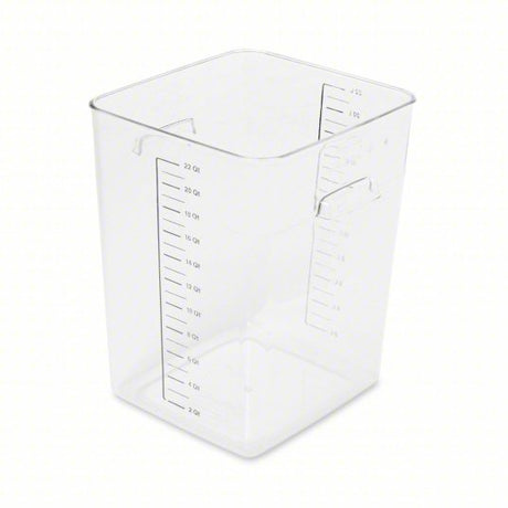 RUBBERMAID COMMERCIAL PRODUCTS Food Storage Container: 22 qt Capacity, Clear Body, Graduated, Clear Car Wash Superstore