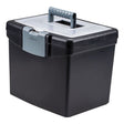 Portable File Box with Large Organizer Lid, Letter Files, 13.25" x 10.88" x 11", Black Car Wash Superstore