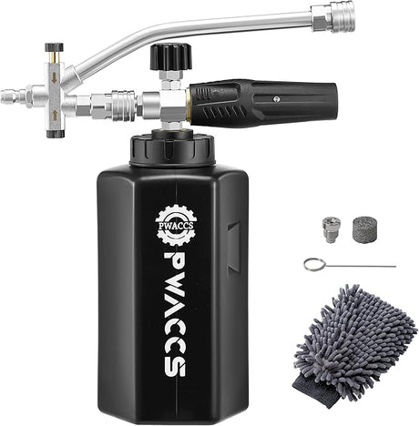 Pressure Washer Foam Cannon Dual Connector Accessory,  Adjustable Foam Blaster, 1/4" Quick Connect Foam Lance 1.5 L, 3600 PSI Car Wash Superstore