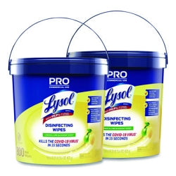 Lysol White 1-Ply 800 Count Bucket Lemon and Lime Blossom Disinfecting Wipes - 2 Buckets per Case Car Wash Superstore