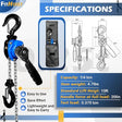 Mini Chain Hoist 1/4 ton 550Lbs Capacity 10ft Lift Small Come Along Alloy Steel G80 Chain 2 Heavy Duty Hooks Car Wash Superstore