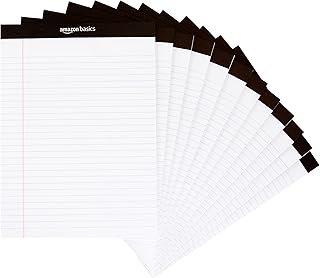 Wide Ruled 8.5 x 11.75-Inch Lined Writing Note Pads - 12-Pack (50-sheet Pads) Car Wash Superstore
