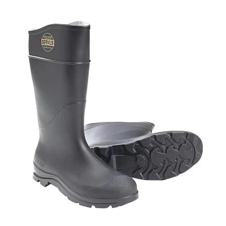 Servus Comfort Technology 14" PVC Steel Toe Men's Work Boots, Black - Steel Toe, 11 Car Wash Superstore