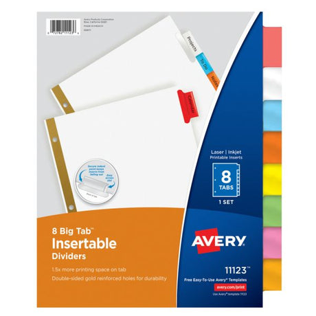 Insertable Paper Dividers Assorted Colors - 8 Tab Car Wash Superstore