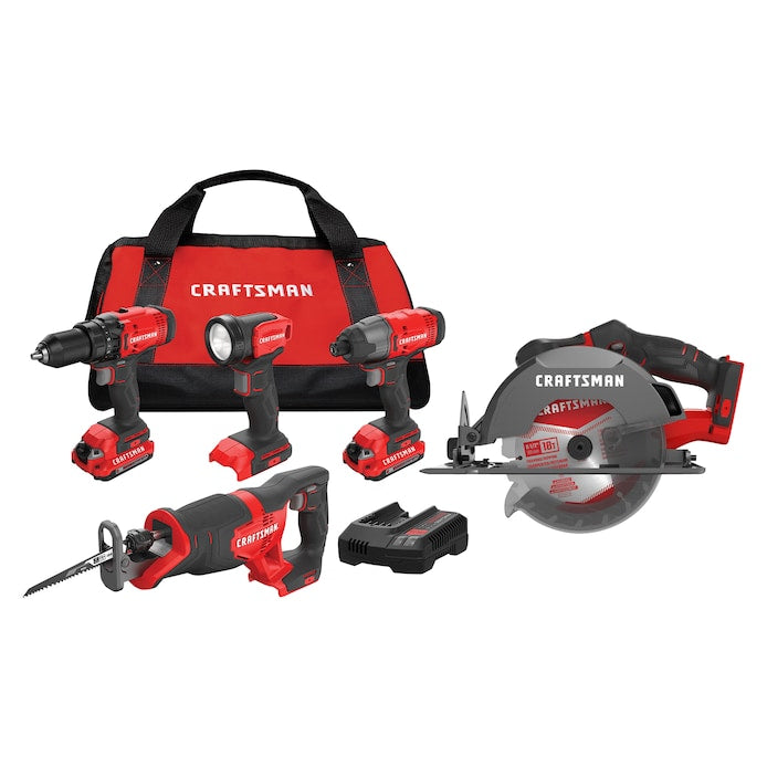 Max Power Tool Combo Kit , V20 4-Tool 20-volt, with Soft Case (2 Li-ion Batteries Included and Charger Included) Car Wash Superstore