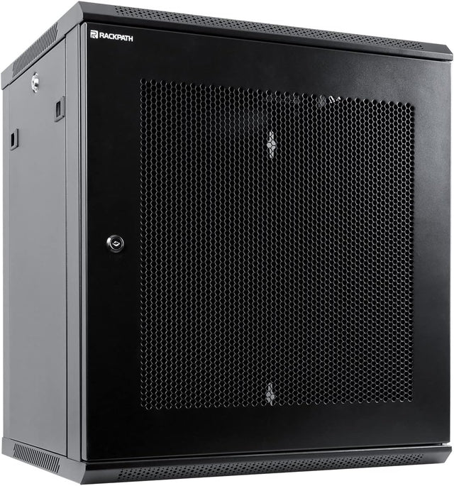10U Rack Enclosure, Wall Mount Rack, Low Profile Switch Depth Cabinet, Hinged Back Rack Enclosure Cabinet, Black (SRW10US) Car Wash Superstore