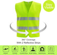 10 Pack High Visibility Safety Vest for Traffic Work with 2 Reflective Strips, Neon Yellow Mesh Fabric Car Wash Superstore