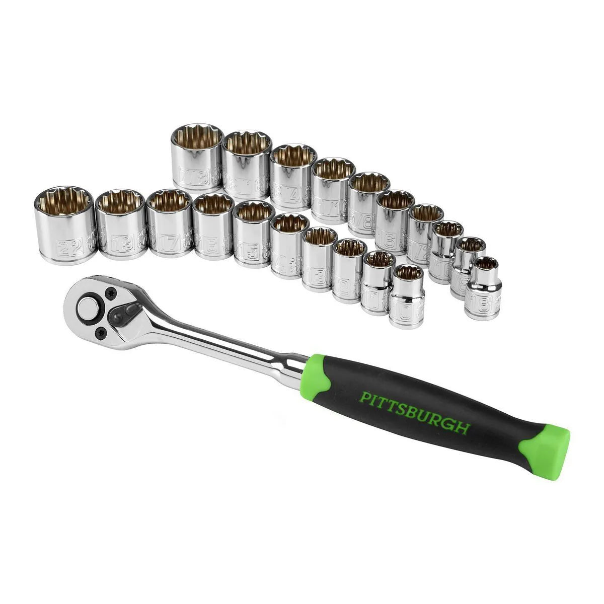 3/8 in. Drive SAE & Metric High Visibility Socket Set, 21 Piece Car Wash Superstore