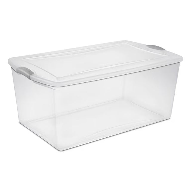 105 Qt. Clear Plastic BIn with Clear Lid Car Wash Superstore