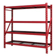 4 Shelf Industrial Storage Rack, 77" W x 24" D x 72" H - Red Car Wash Superstore
