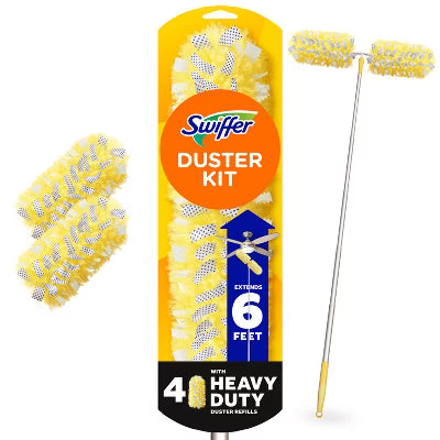Swiffer Duster Super Extendable Dusting Kit 6ft Handle, 4 Dusters Car Wash Superstore