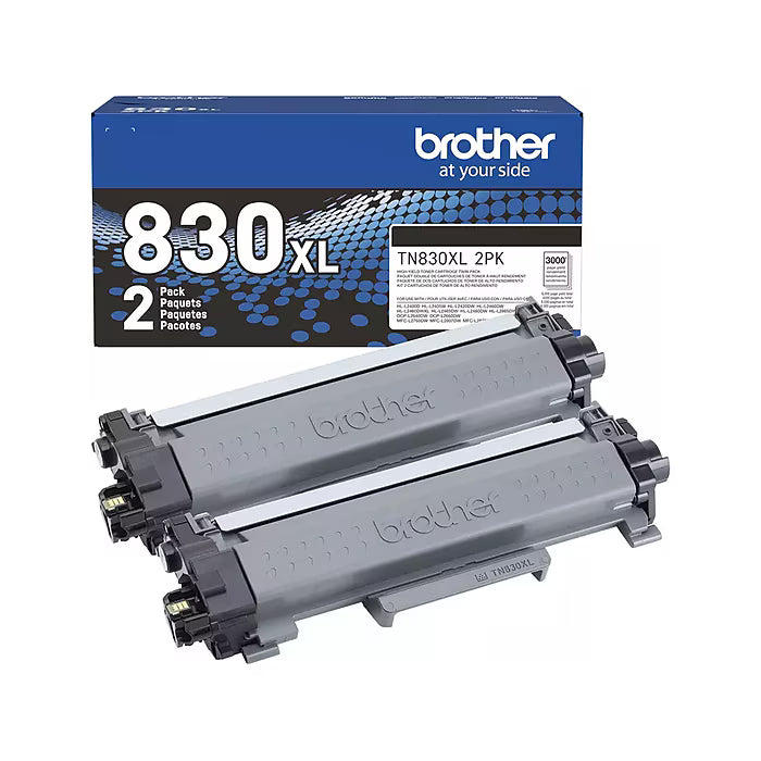 NKCLOUD 2PK TN830XL Black Toner Cartridge High Yield Replacement for Brother TN830 TN-830 TN830XL for HL-L2460DW DCP-L2640DW HL-L2405W HL-L2400D HL-L2480DW MFC-L2820DW MFC-L2820DWXL Brother Printer