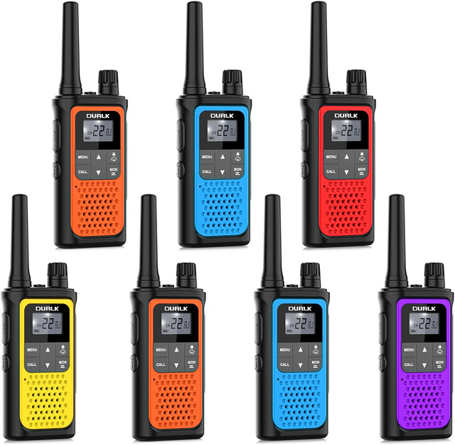 Rechargeable Walkie Talkies Long Range for Adults, 7 Pack with 22 FRS Channels, NOAA Weather Alerts, 1800mAh Battery, LED Flashlight, USB-C, Noise Reduction, VOX for Camping and Hiking Car Wash Superstore