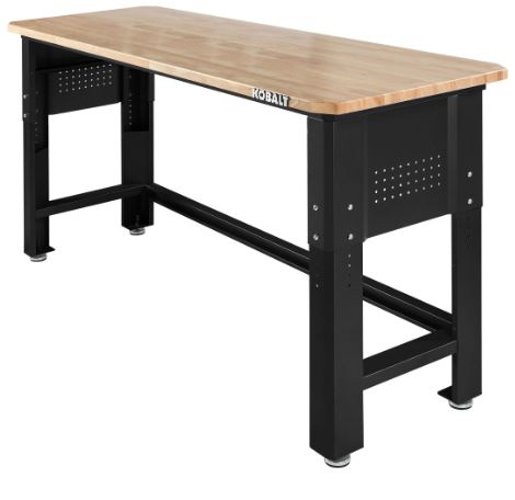 Silver Wood Adjustable Height Work Bench 72-in L x 40.8-in H Car Wash Superstore