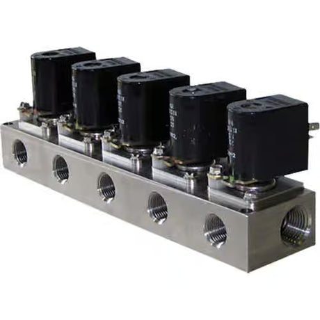 Dema Manifold Valve 1/2 NPT 5 Station 120VAC DIN Car Wash Superstore