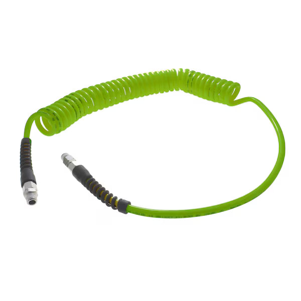 Freelin-Wade Light Green Poly 1/4'' x 20' Working Length Coil Hose Tubing with Hose Guard and Swivel