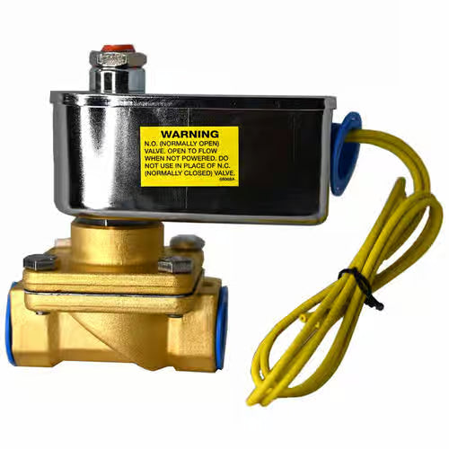 GC Valves Brass 2-Way Normally Open Solenoid Valve, 1/2 in., 24 VAC, Junction Box GC Valves