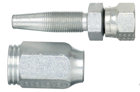 Gates Carbon Steel Reusable 3/8'' Female JIC 37° Flare Swivel Fitting for 3/8'' Hose 2-Wire Hose Gates