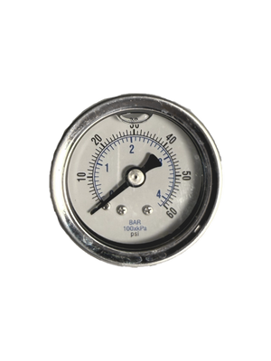 CWS 1/8'' 1-1/2'' D 0-60 PSI Rear Mount Liquid Pressure Gauge CWS