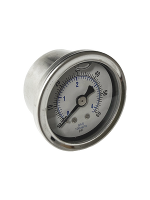 CWS 1/8'' 1-1/2'' D 0-60 PSI Rear Mount Liquid Pressure Gauge CWS