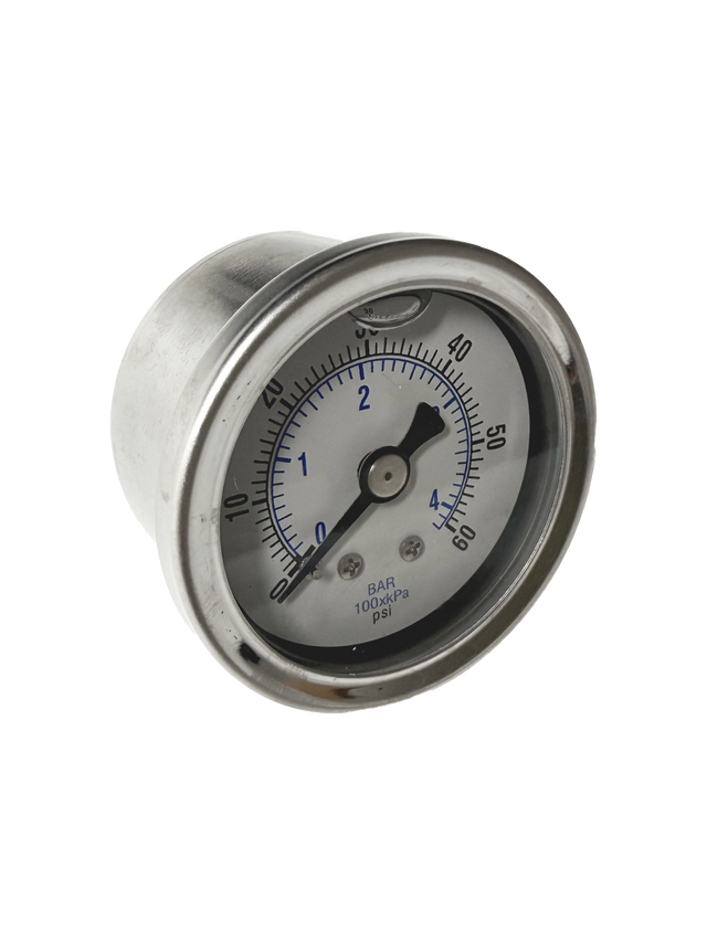 CWS 1/8'' 1-1/2'' D 0-60 PSI Rear Mount Liquid Pressure Gauge CWS