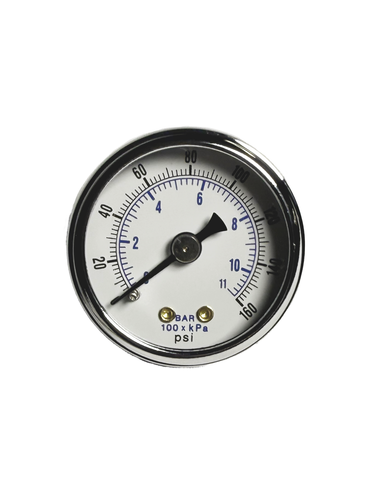 CWS 1/8'' 1-1/2'' D 0-160 PSI Rear Mount Non-Liquid Pressure Gauge