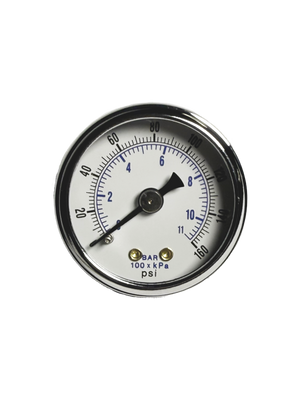 CWS 1/8'' 1-1/2'' D 0-160 PSI Rear Mount Non-Liquid Pressure Gauge