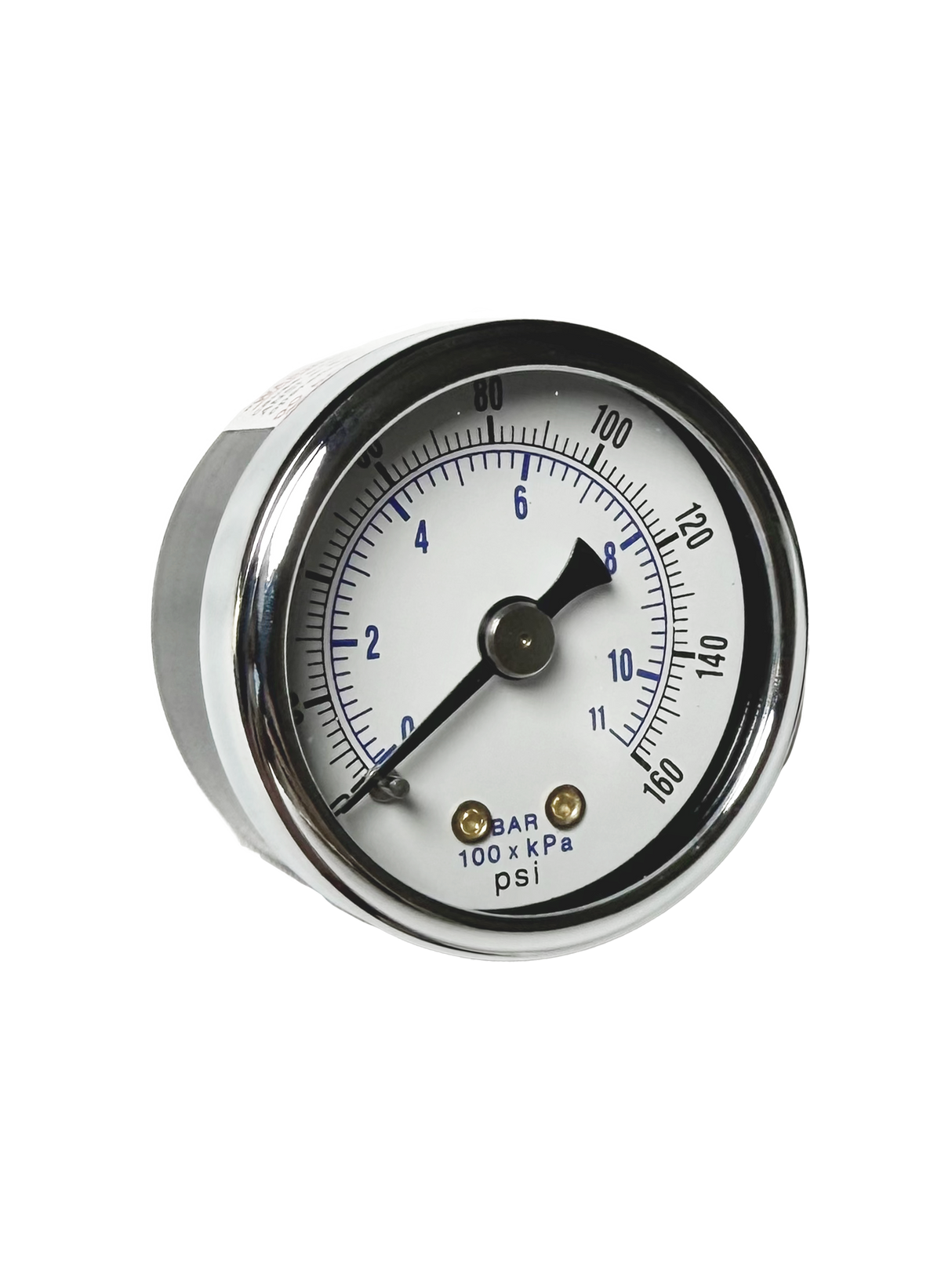 CWS 1/8'' 1-1/2'' D 0-160 PSI Rear Mount Non-Liquid Pressure Gauge