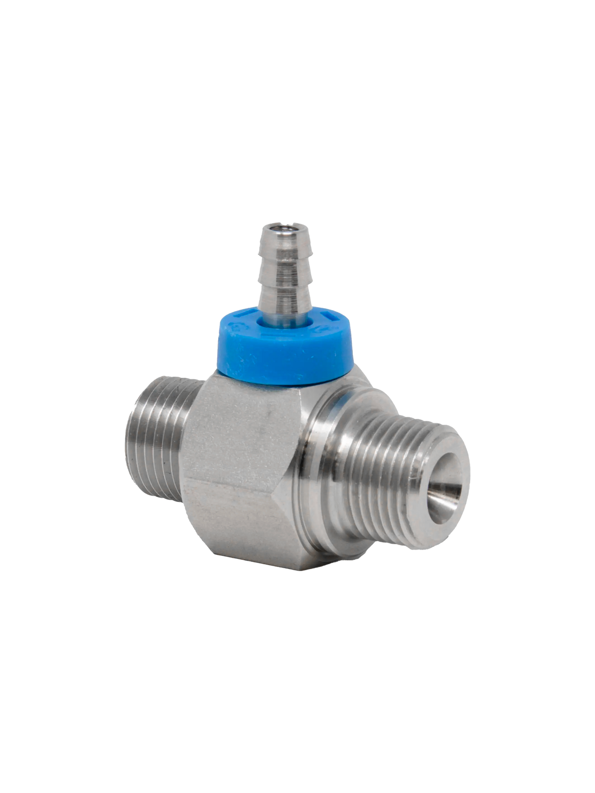 General Pump Chemical Injector SS, Blue Hose Barb, 3/8" MPT, .086 Orifice, GPM: 3.0-5.0