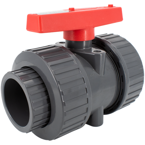 Ball Valve Gray PVC 1-1/2" True Union Car Wash Superstore