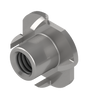 Tee Nut 3/8-16X1 thread, 4 prong zinc plated steel. Used on Super Duty Conveyor exit rubber flap door, and Belanger Duratrans exit rubber flap door. Car Wash Superstore