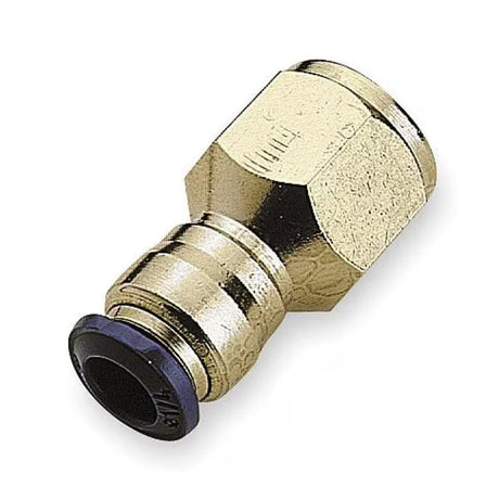 CWS Nickel Plated Brass 1/4'' x 1/4'' Female Pushlock Tube Connecting Adapter CWS