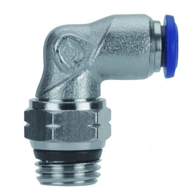CWS Nickel Plated Brass 1/2'' x 3/8'' Male Pushlock Tube Connecting Adapter Swivel Elbow CWS