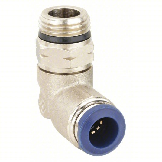 CWS Nickel Plated Brass 1/2'' x 3/8'' Male Pushlock Tube Connecting Adapter Swivel Elbow CWS