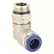 CWS Nickel Plated Brass 1/2'' x 1/2'' Male Pushlock Tube Connecting Adapter Swivel Elbow CWS