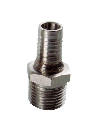 CWS Stainless Steel 1/2'' Hose Barb x 1/2'' MPT Connecting Adapter
