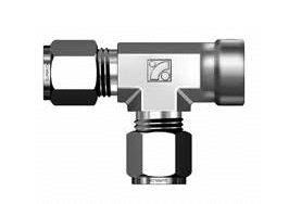 Union Tee, 1/2in Tube x 1/2in FPT x 1/2in Tube, Stainless Steel, Mako Car Wash Superstore