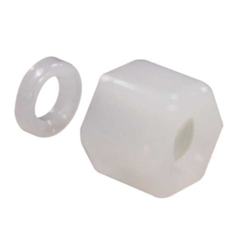 Nut and Spacer, 1/2in Tube, Thermoplastic, N8NS Car Wash Superstore
