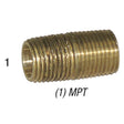 Nipple, 3/8in MPT x Close, Brass, 28-133 Sonny's
