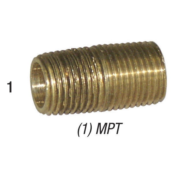 Nipple, 3/8in MPT x Close, Brass, 28-133 Sonny's