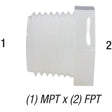 Hex Reducer Bushing, 1/2in MPT x 3/8in FPT, Nylon Car Wash Superstore