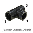 Tee, 1/2in SLP Socket x 1/2in SLP Socket x 1/2in SLP Socket, PVC SCH40, Black Car Wash Superstore