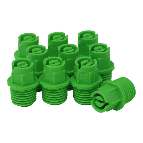 FanJet Flat Fan Nozzle 80°, 1/4in MPT, 0.20GPM @40PSI, Light Green, PVDF, 90A2CM02E80, Pack of 10 Car Wash Superstore