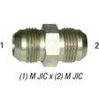 Hex Union Tube, 3/4in Male JIC x 3/4in Male JIC SAE 37° Flare Tube Fitting, Steel Zinc Coated Car Wash Superstore