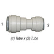 John Guest Reducing Union Connector, 3/8in Tube x 1/4in Tube, 150PSI @ 73ºF, Poly, PI201208S Car Wash Superstore
