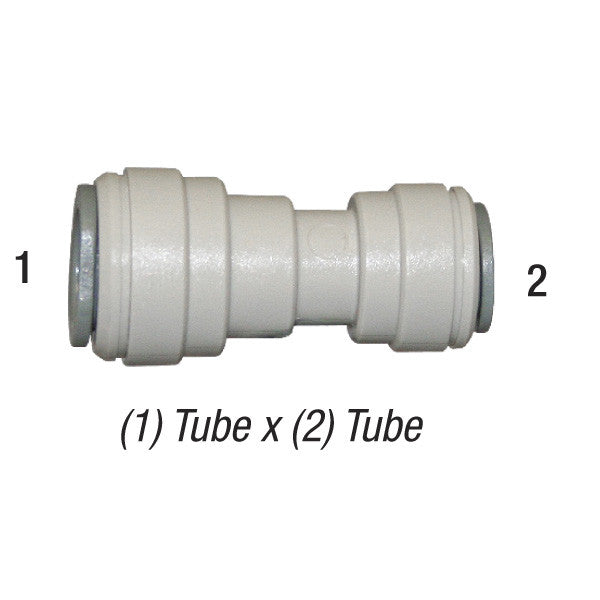 John Guest Reducing Union Connector, 3/8in Tube x 1/4in Tube, 150PSI @ 73ºF, Poly, PI201208S Car Wash Superstore