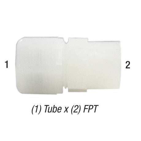 Female Connector, 3/8in Tube x 1/2in FPT, Thermoplastic, Parker Fast-Tite N6FC8 Car Wash Superstore