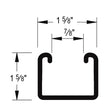 Unistrut Channel, 14 Gauge Slotted, 10ft L x 1-5/8in W x 1-5/8in H, Stainless Steel Sonny's